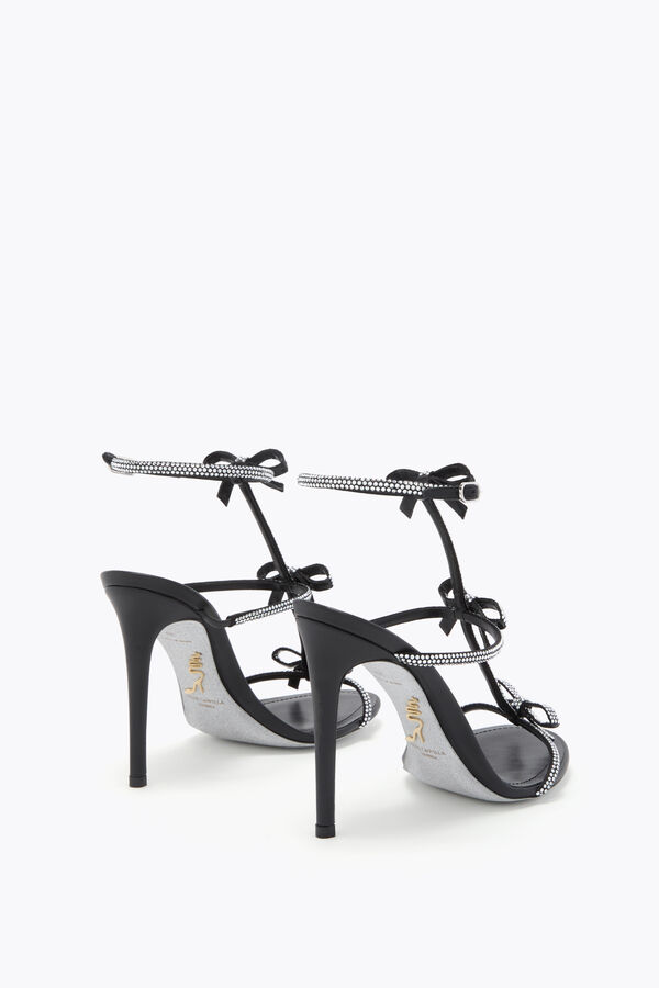 CATERINA BLACK SATIN/CRYSTAL STRASS SANDAL