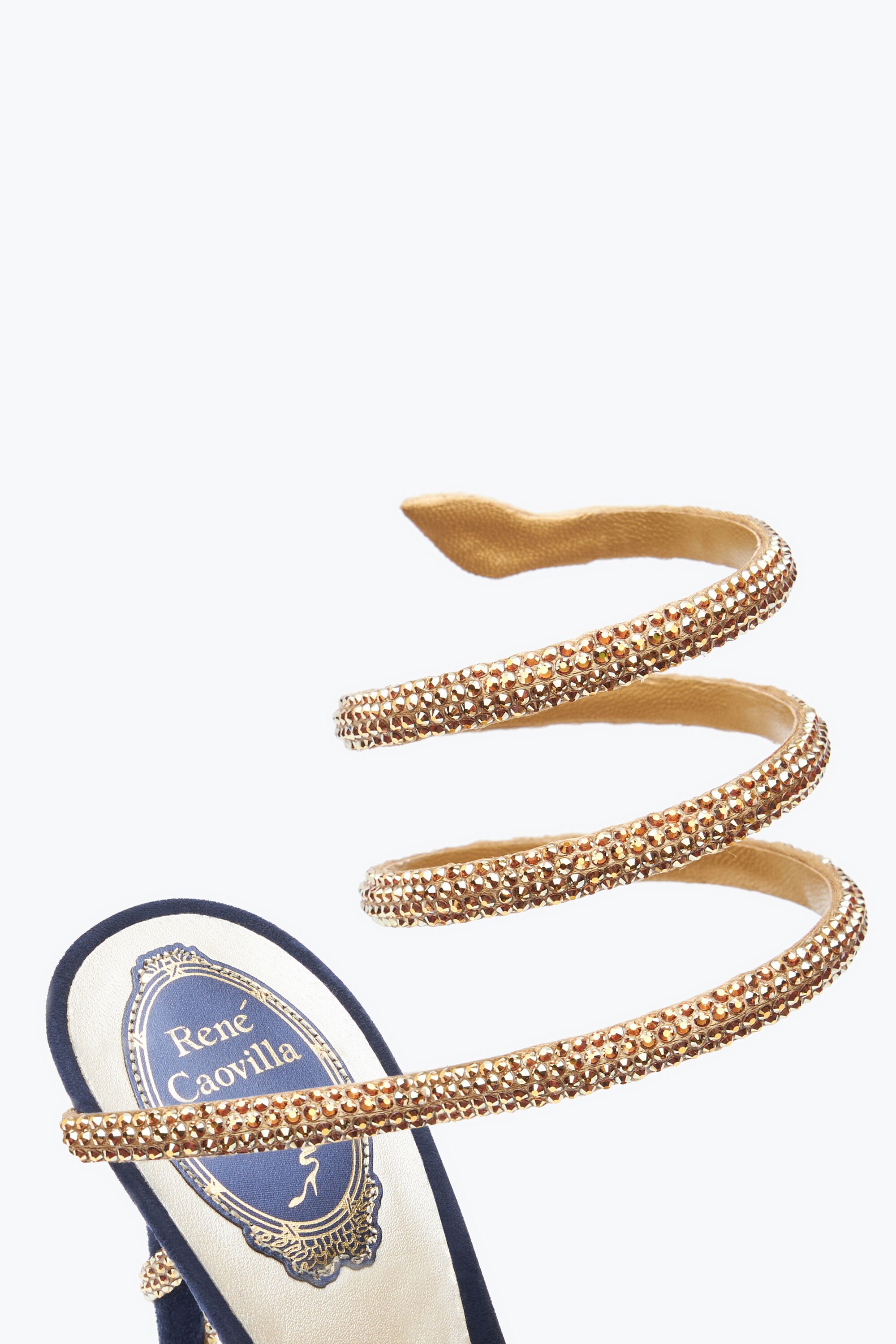 René Caovilla ゴールド スネークサンダル 381/2 Jeweled Juniper Metallic Gold Sandal 40 | Rene Caovilla®