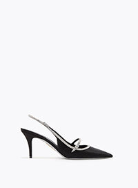 LILY BLACK AND SILVER SLINGBACK 80
