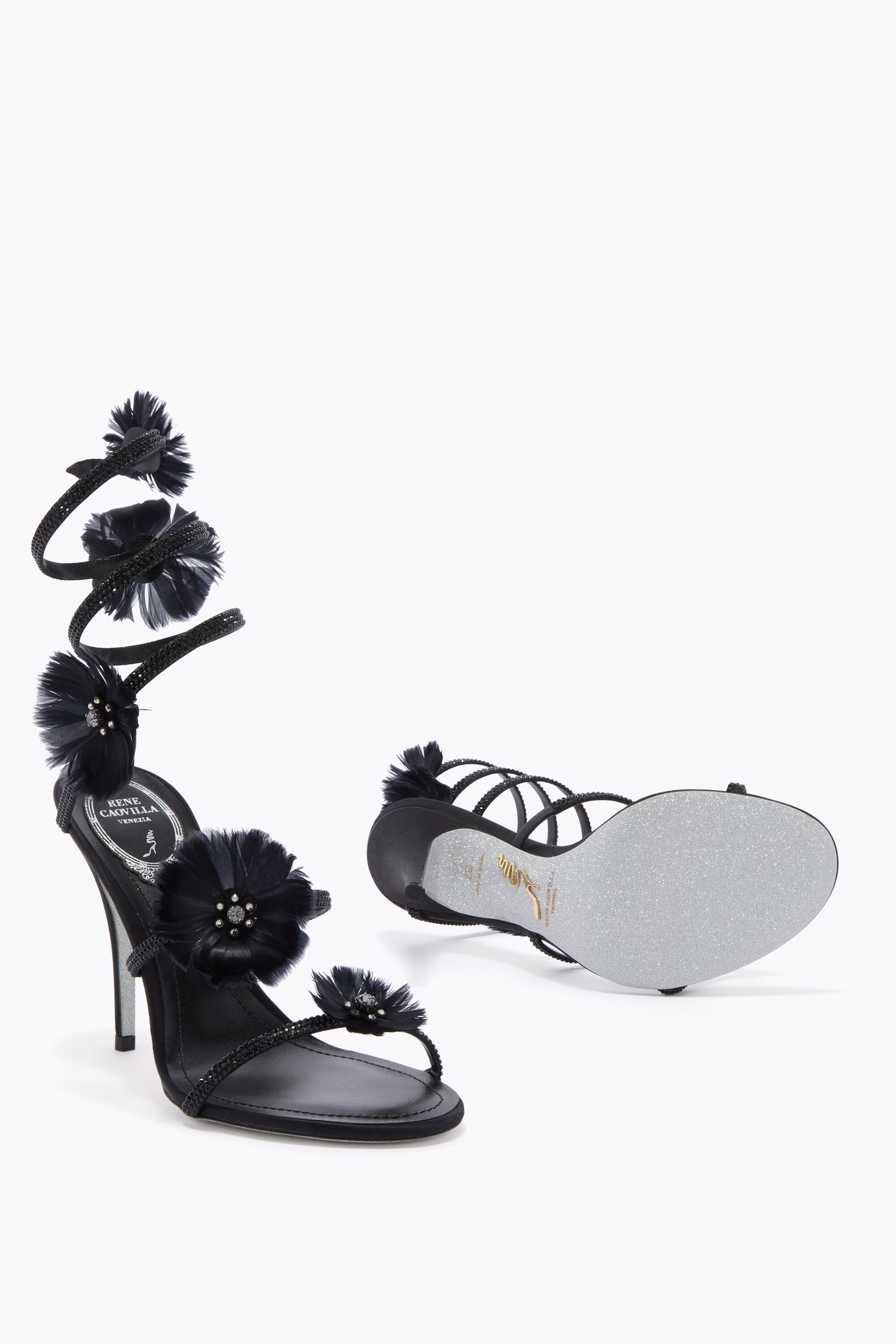 Rene Caovilla 美品　35ハーフ Jeweled PEACH FLOWER | Rene Caovilla®