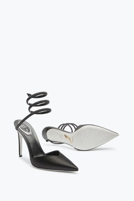 Cleo Crystal Black Open-Back Pump 105