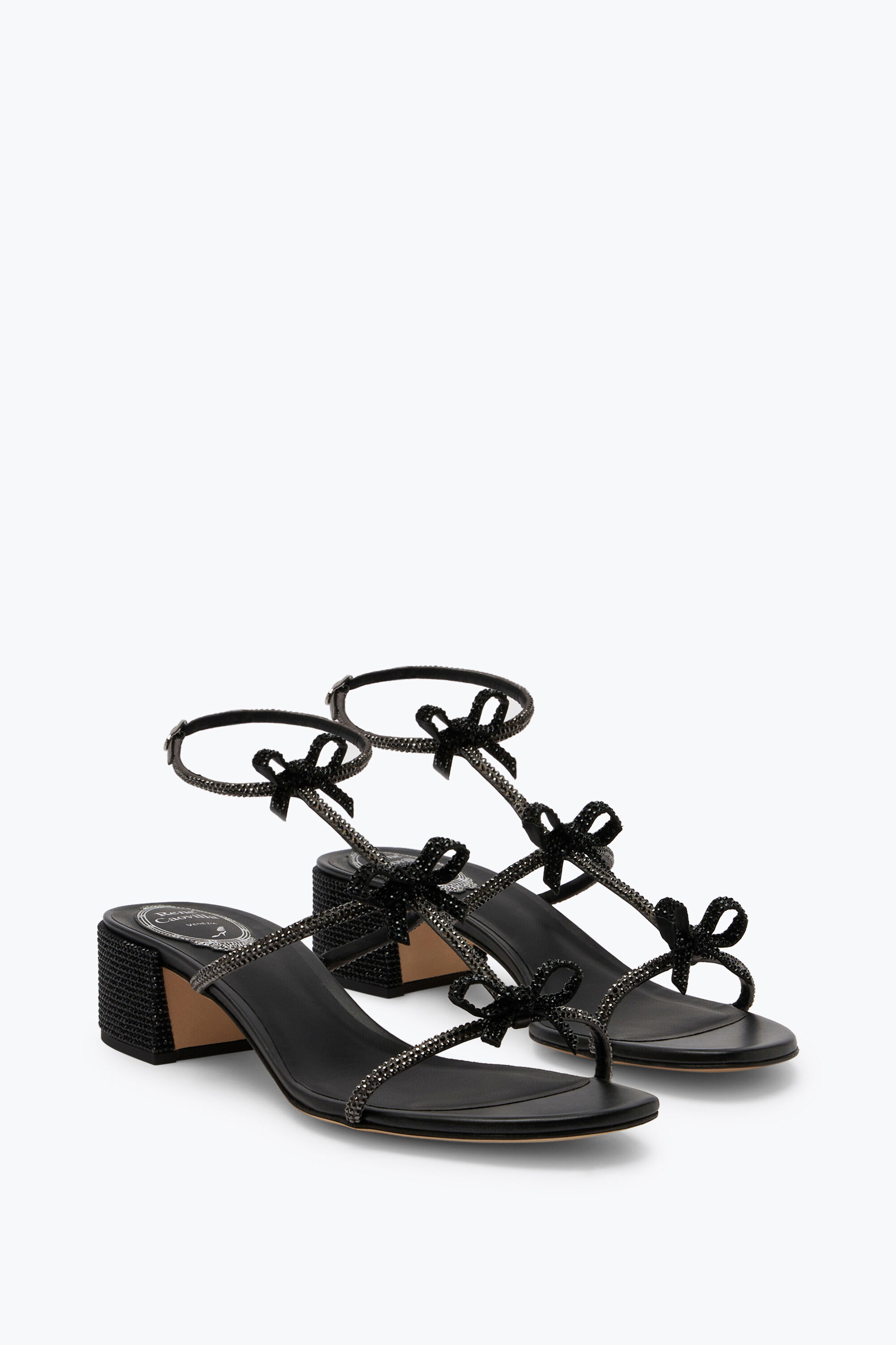Jeweled Caterina Crystal Black Sandal 40 | Rene Caovilla®