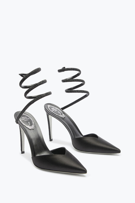 Cleo Crystal Black Open-Back Pump 105