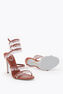 CHANDELIER RUST SATIN/RED FLAME STRASS SANDAL