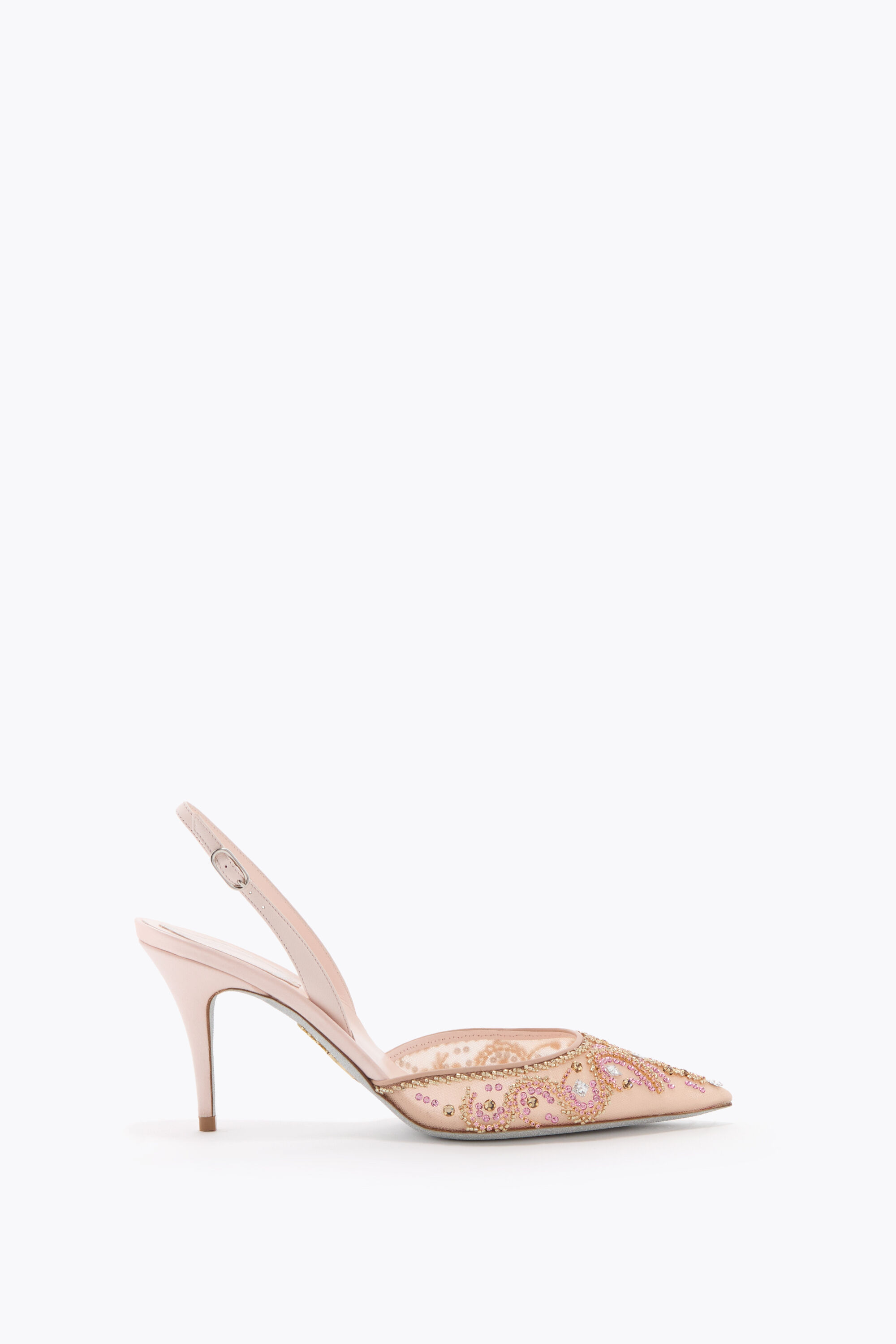 Jeweled JAHANARA POWDER PINK SLINGBACK 80 | Rene Caovilla®