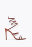 CHANDELIER RUST SATIN/RED FLAME STRASS SANDAL