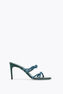 BRAID GREEN SATIN/METALLIC BLUE STRASS SANDAL