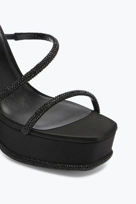 Cleo Crystal Black Platform Sandal