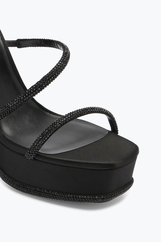 Cleo Crystal Black Platform Sandal