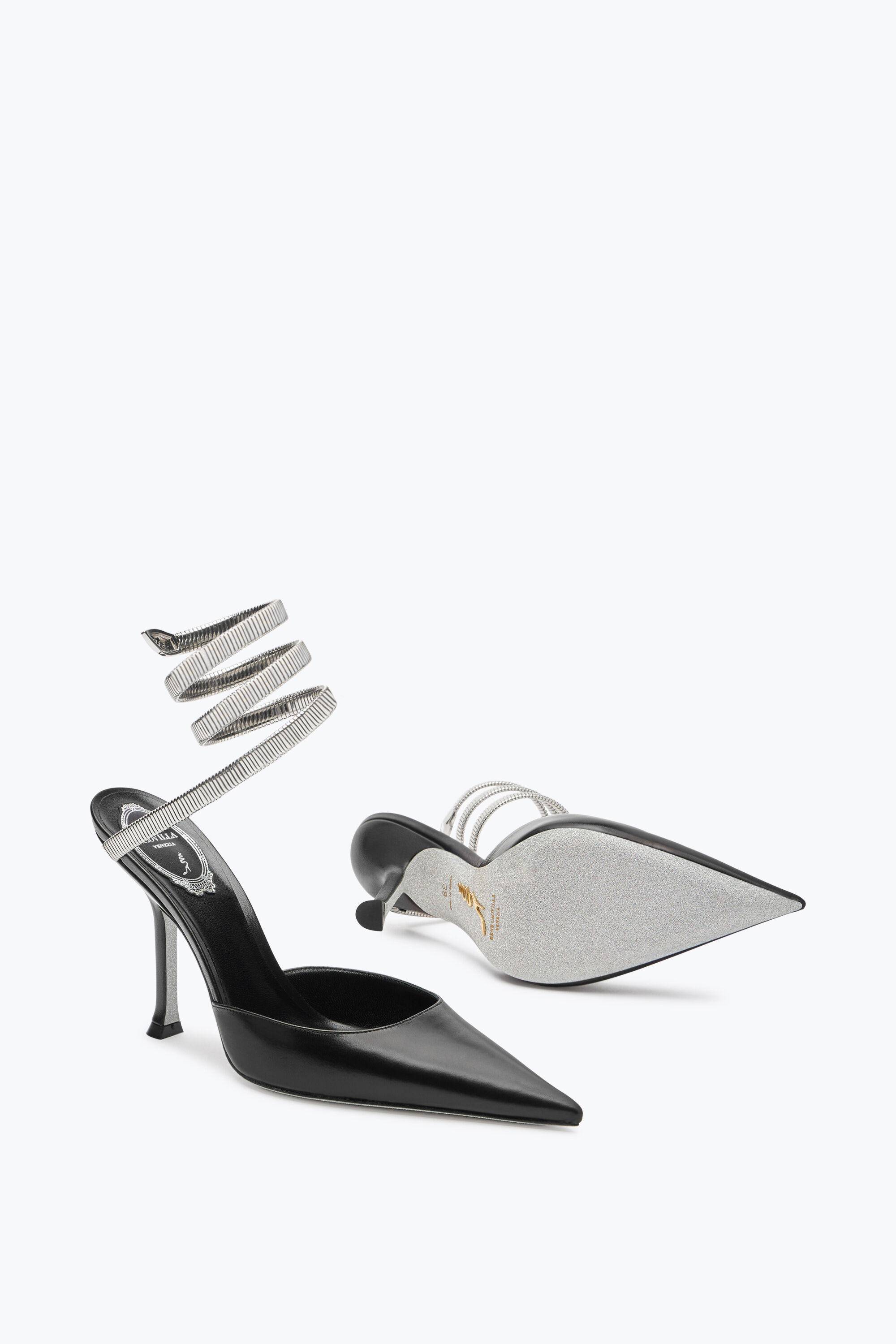 Jeweled Juniper Black And Silver Pump 105 | Rene Caovilla®