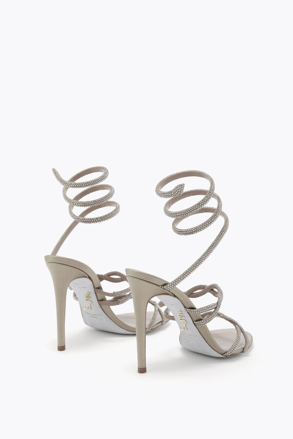 BRAID CLEO FOG SATIN/BLACK DIAMOND STRASS SANDAL