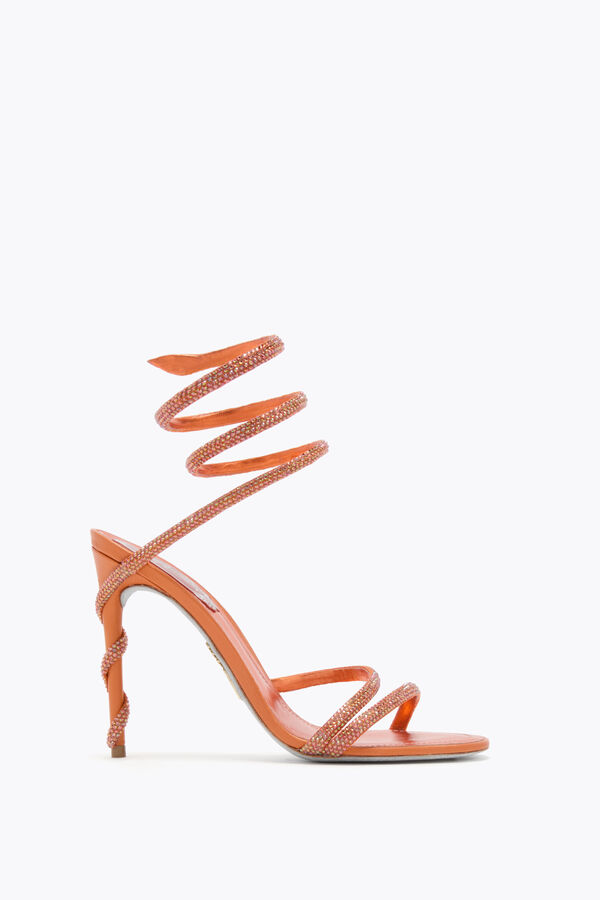 MARGOT ORANGE SATIN/LAVA STRASS SANDAL