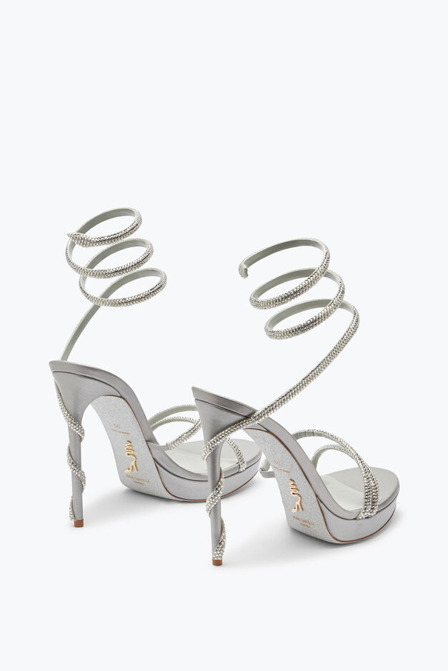 MARGOT SILVER PLATFORM SANDAL 120