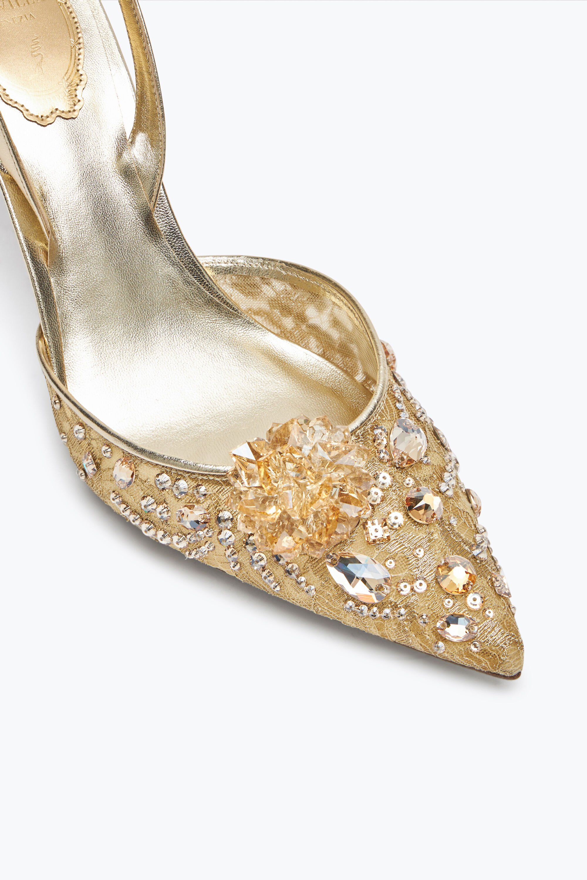 Jeweled Cinderella Golden Slingback 80 | Rene Caovilla®