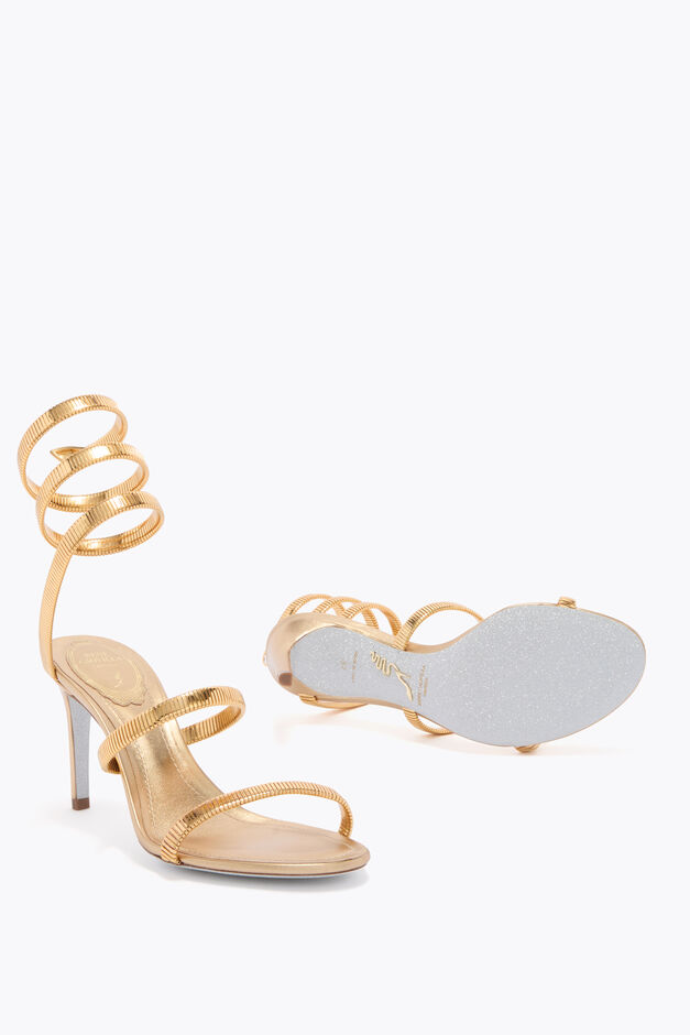 GOLD LAMB/GOLD METAL SNAKE SANDAL
