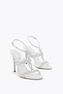 CLEO METALLIC IVORY SATIN/CRYSTAL STRASS SANDAL