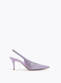 JINNY METALLIC VIOLET SLINGBACK 80