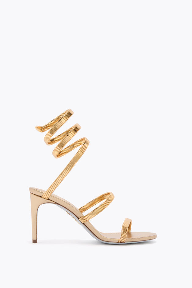 GOLD LAMB/GOLD METAL SNAKE SANDAL