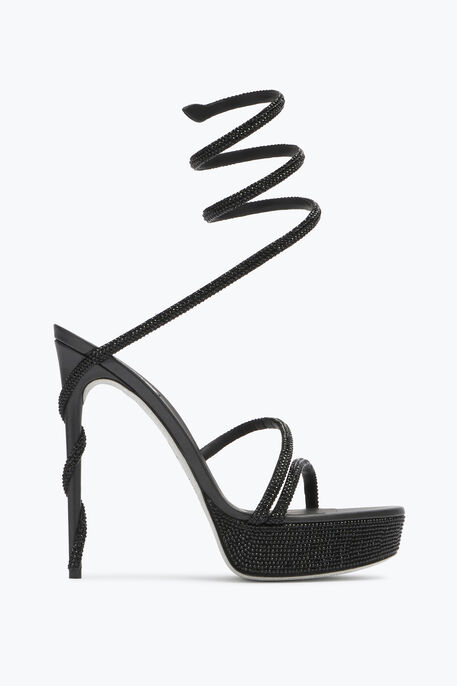 MARGOT CRYSTAL BLACK PLATFORM SANDAL 130 MARGOT CRYSTAL BLACK PLATFORM SANDAL 130