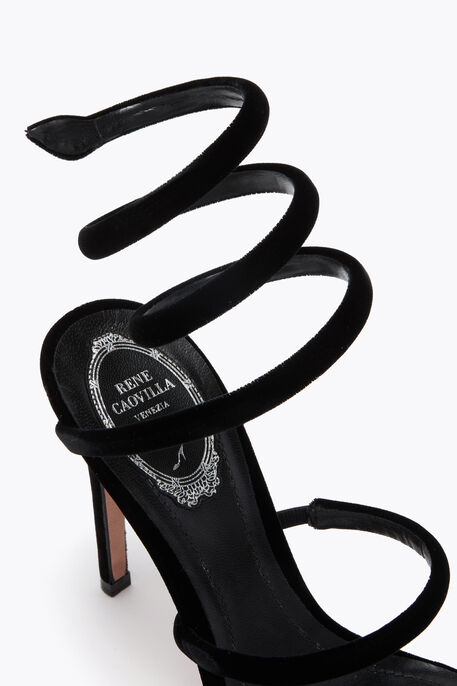 CLEO BLACK VELVET SANDAL 105