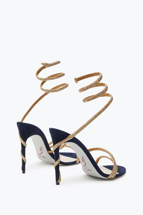 Margot Crystal Blue-Gold Sandal 105 Margot Crystal Blue-Gold Sandal 105