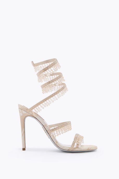 CHANDELIER SANDAL IN CHAMPAGNE DAMASK 105