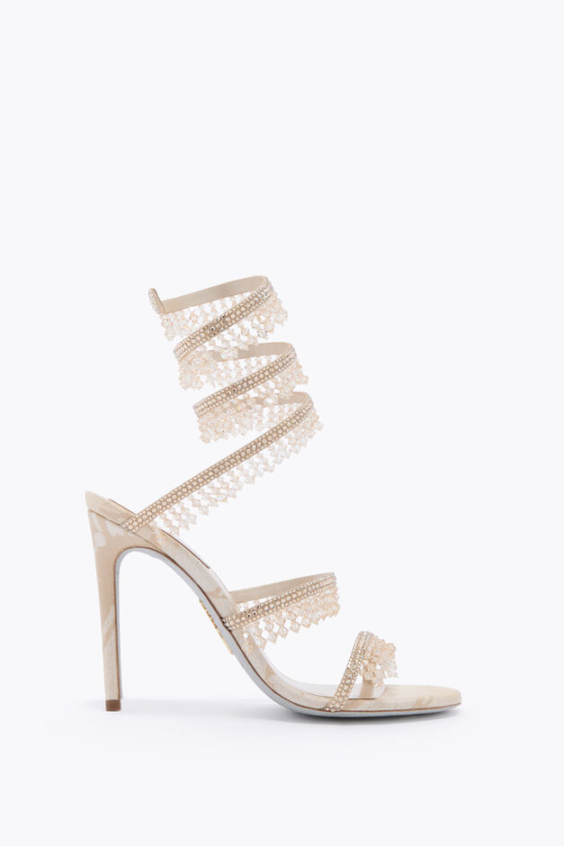 CHANDELIER SANDAL IN CHAMPAGNE DAMASK 105