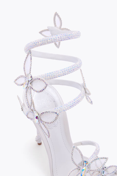 MARGOT WHITE PLATFORM SANDAL WITH BUTTERFLIES 120