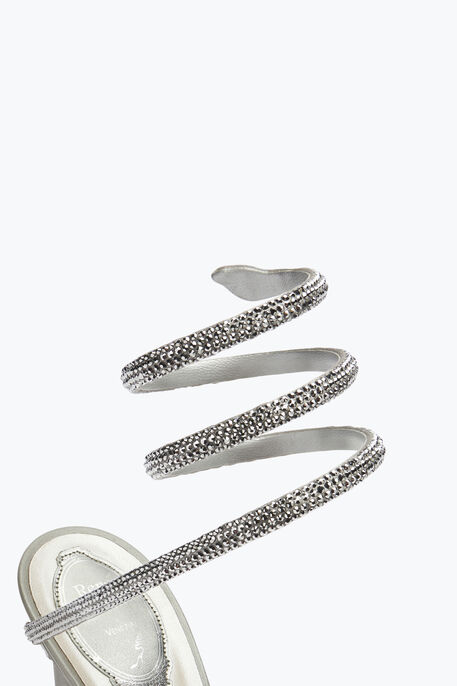 MARGOT CRYSTALS GRAY PLATFORM SANDAL 130