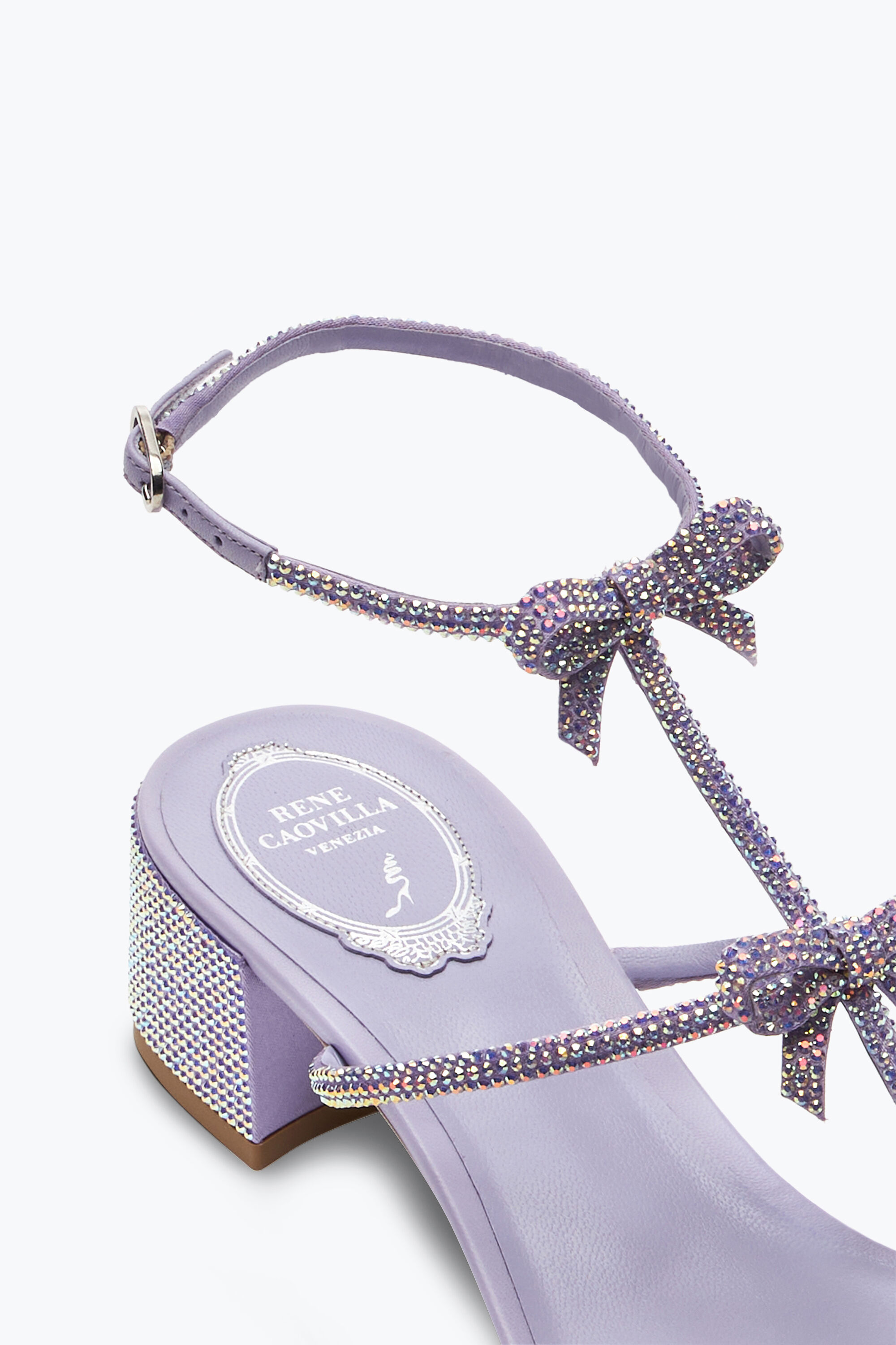 Jeweled Caterina Lilac Sandal With Crystals 35 | Rene Caovilla®