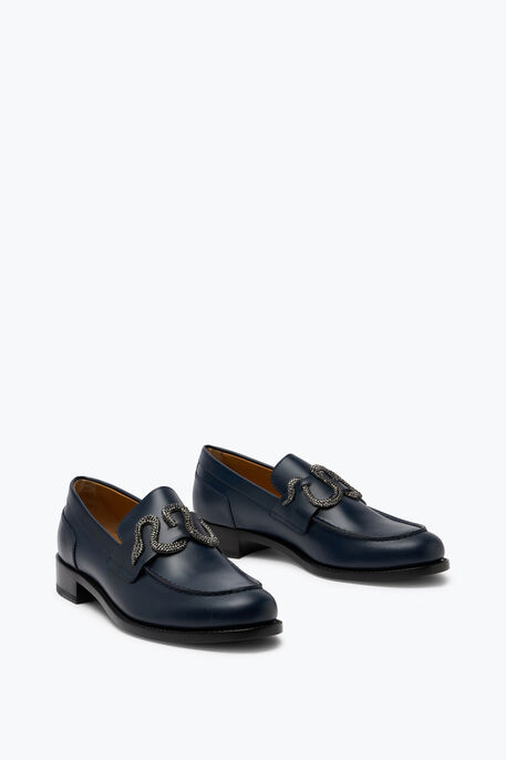 Morgana Blue Loafer With Black Matte Crystal 20 Morgana Blue Loafer With Black Matte Crystal 20