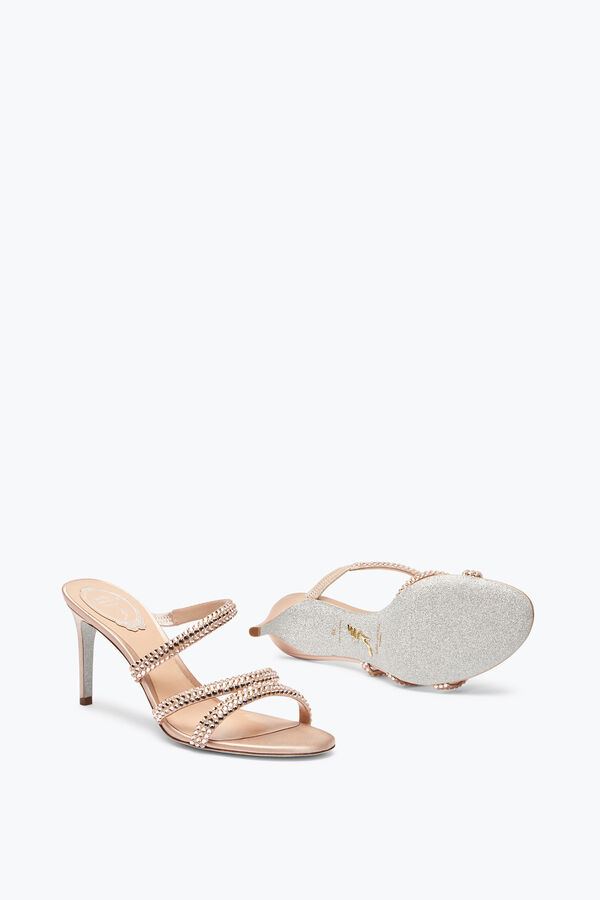 Lisa Nude Slider Sandal With Crystals 80