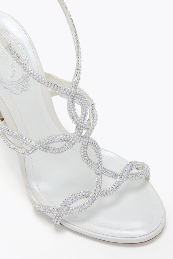 CLEO METALLIC IVORY SATIN/CRYSTAL STRASS SANDAL