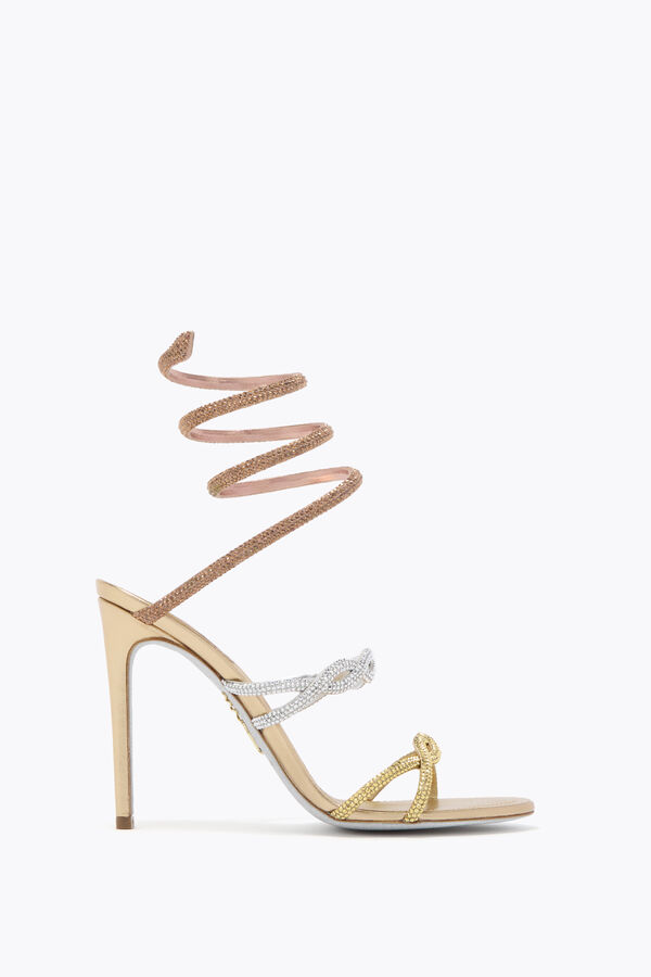 BRAID CLEO GOLD SATIN/AURUM-ROSE GOLD MULTI ST SANDAL