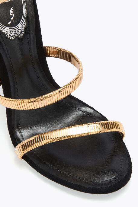 JUNIPER BLACK AND GOLD SANDAL 105