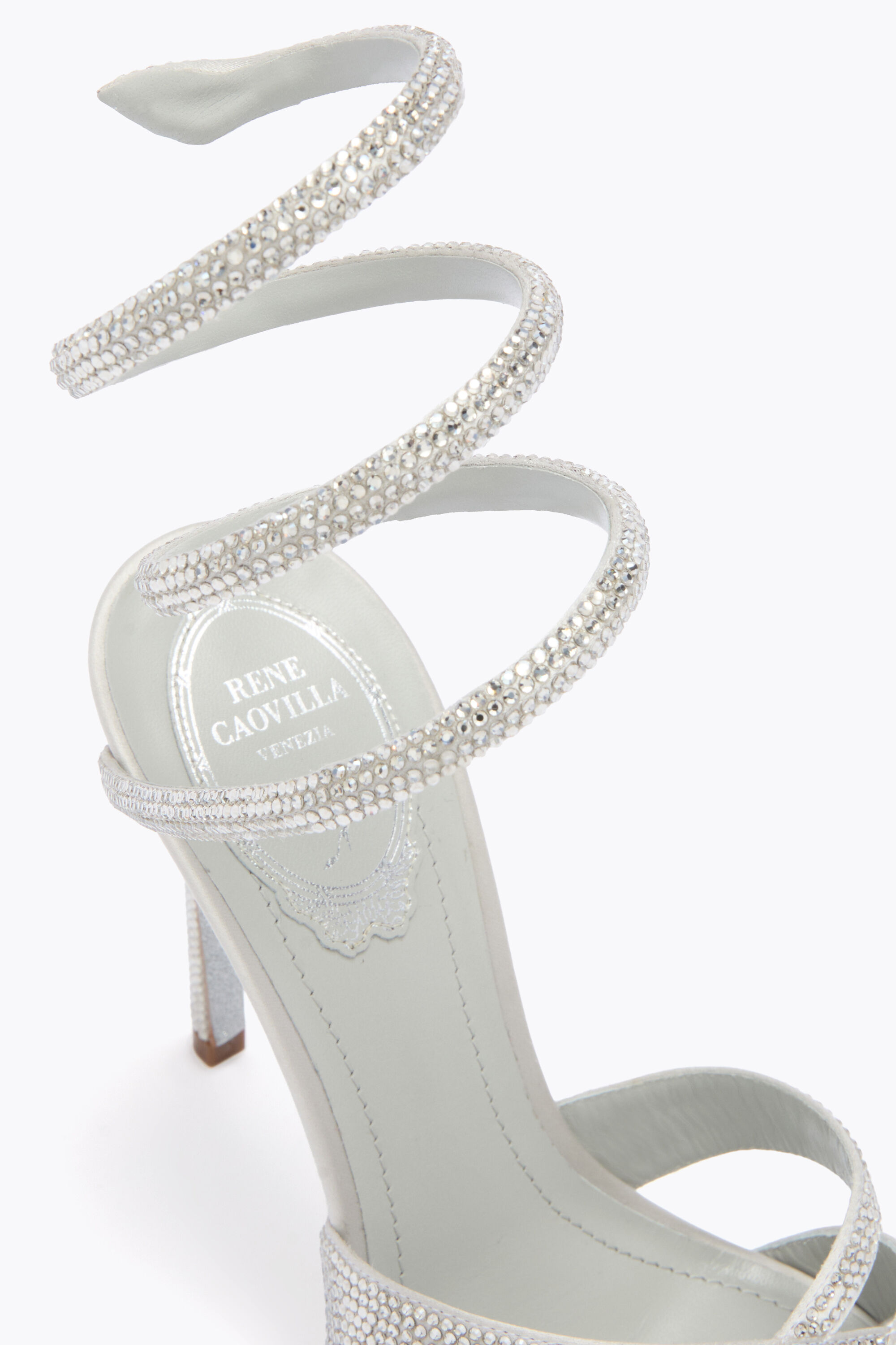 Jeweled DANIA SILVER SANDAL 105 | Rene Caovilla®