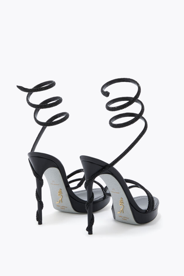 MARGOT BLACK PLATFORM SANDAL 120