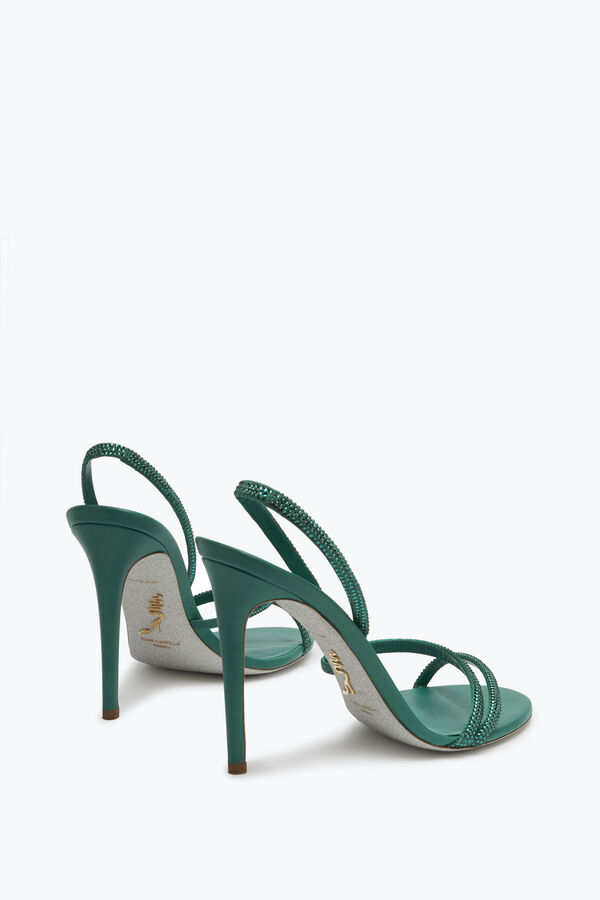Irina Crystal Emerald Green Sandal 105