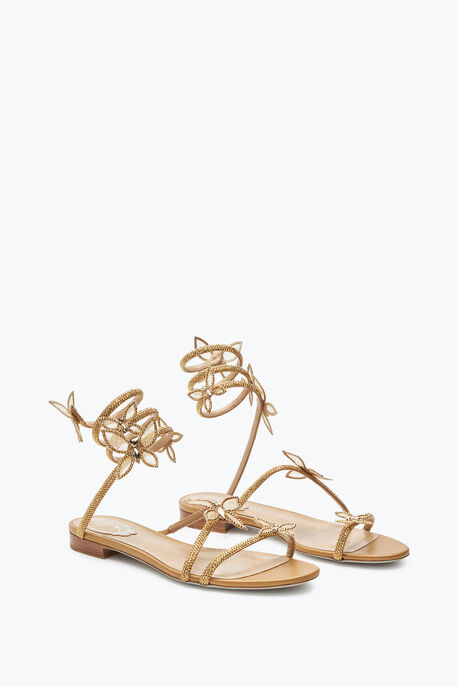 Butterflower Crystal Gold Sandal 10 Butterflower Crystal Gold Sandal 10