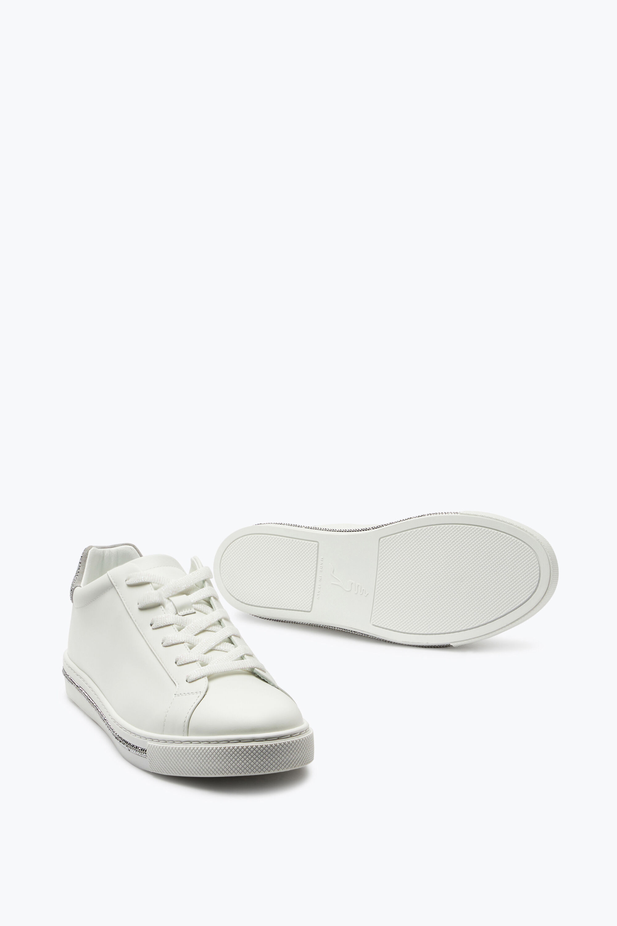 Jeweled Xtra White And Silver Sneaker 15 | Rene Caovilla®