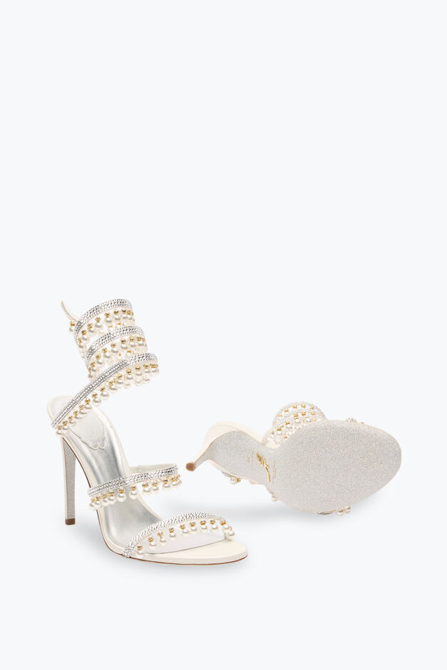 CHANDELIER IVORY SANDAL WITH PEARLS 105 CHANDELIER IVORY SANDAL WITH PEARLS 105