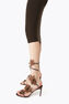 FLORIANE DARK BROWN SATIN/JET SILVER FLARE S SANDAL