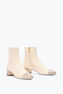 Bonnie Ankle Boot In Ivory Leather With Gold Crystals 40