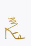 CLEO MUSTARD SATIN/GOLD BERYL STRASS SANDAL