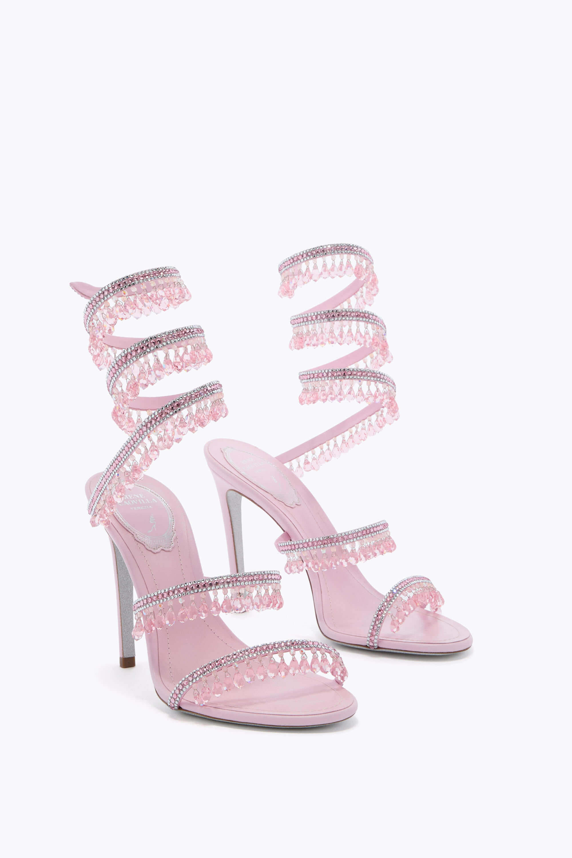 Jeweled CHANDELIER CANDY PINK SANDAL 105 | Rene Caovilla®