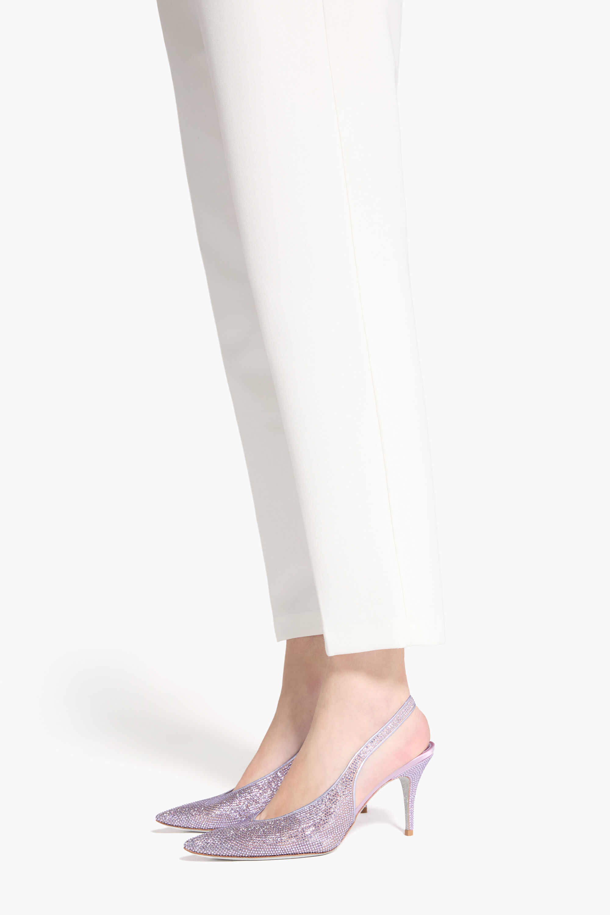Jeweled JINNY METALLIC VIOLET SLINGBACK 80 | Rene Caovilla®