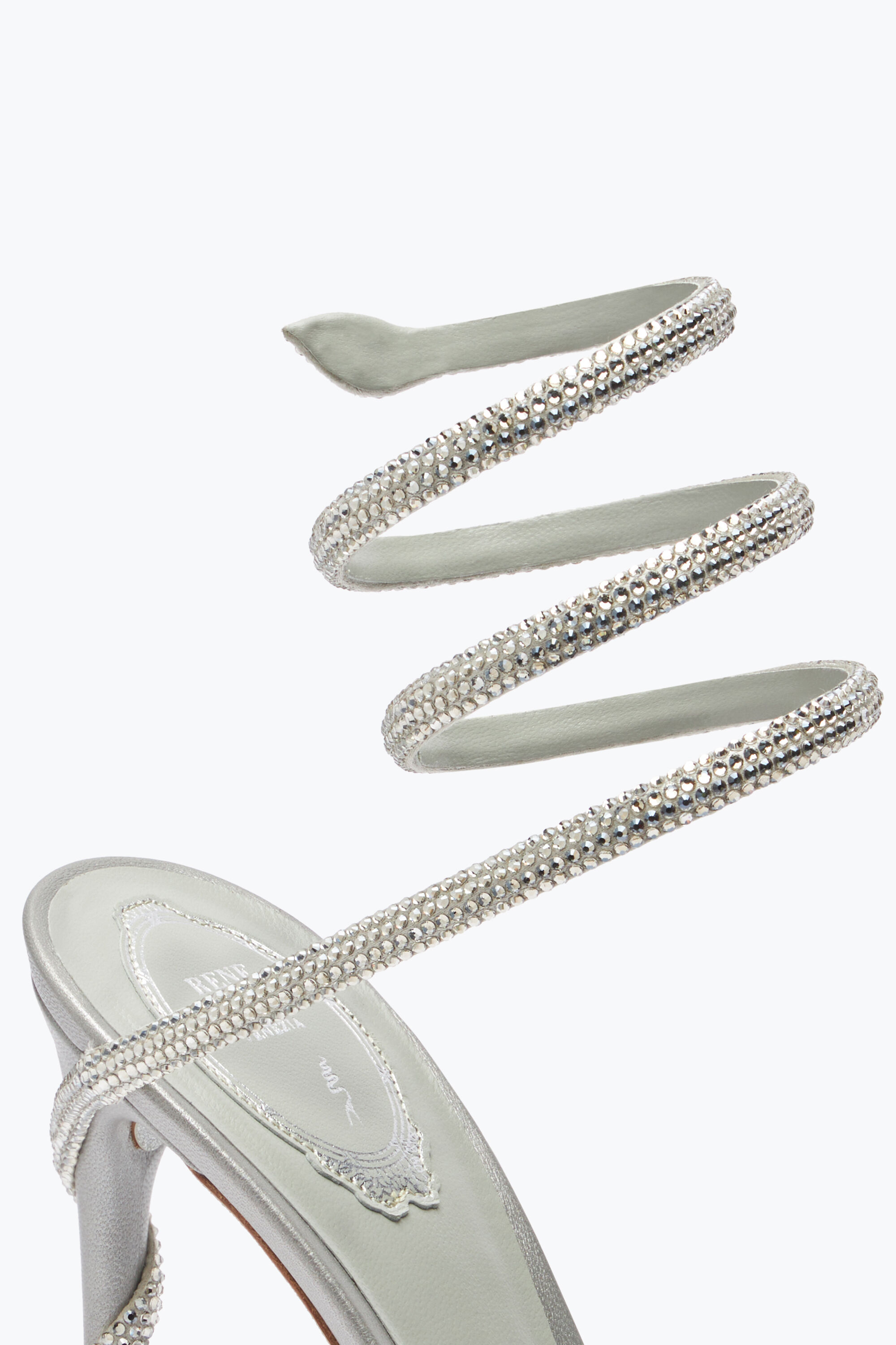 Jeweled MARGOT SILVER PLATFORM SANDAL 120 | Rene Caovilla®