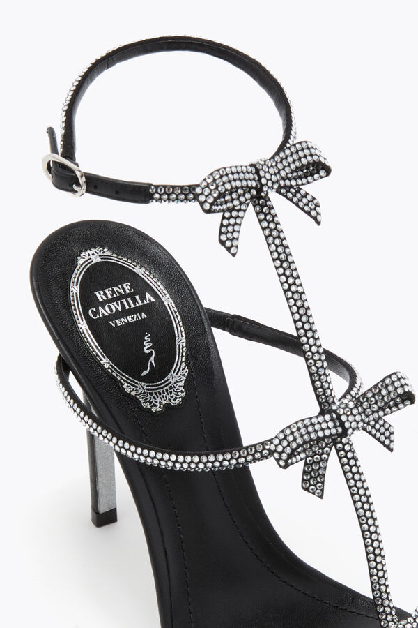CATERINA BLACK SATIN/CRYSTAL STRASS SANDAL