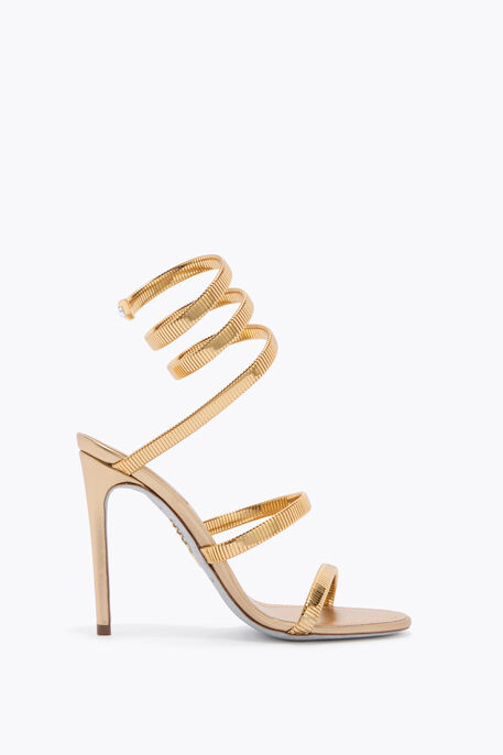 GOLD LAMB/GOLD METAL SNAKE SANDAL