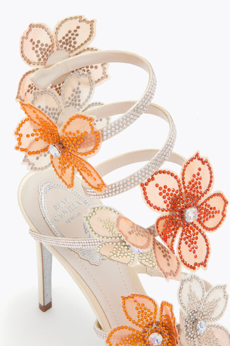 PEACH FLOWER IVORY AND ORANGE SANDAL 105